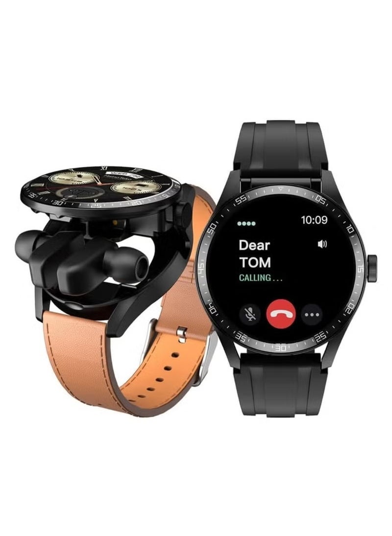 Haino Teko RW37 Watch Buds, Smart Watch With Large Round AMOLED Display, Bluetooth Earbuds, 2 Straps - Haino Teko RW37 - Image 1