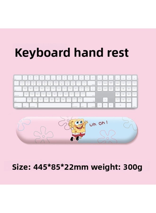 Creative Cartoon Cute Pet Silicone Wrist Mouse Pad Two-Piece Set Spongebob Squarepants 3D Keyboard Hand Pad Wrist Rest 