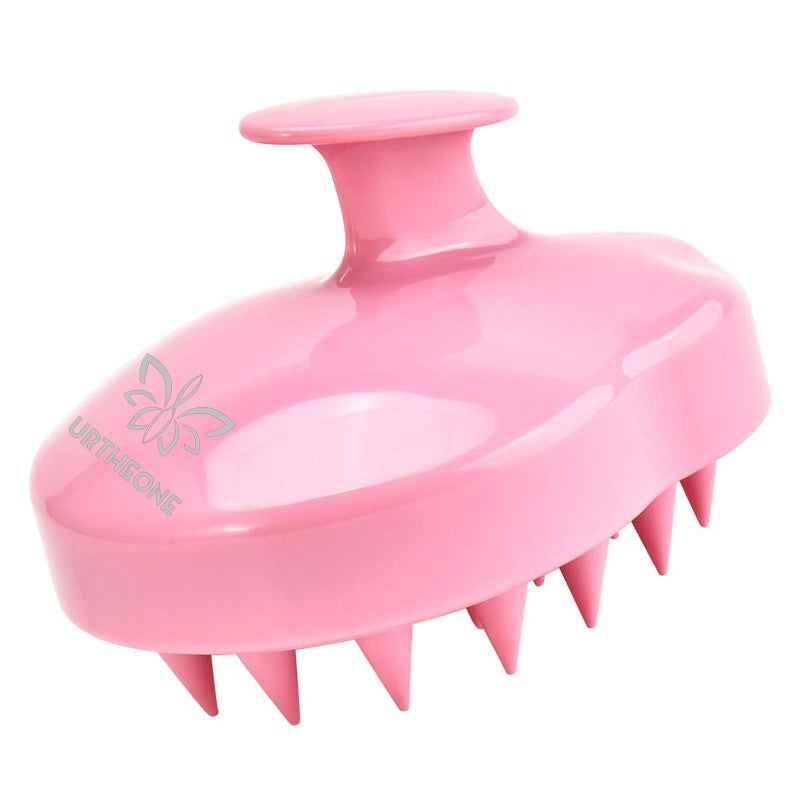 URTHEONE Soft Silicone Hair Scalp Massager Shampoo Brush for Wet Dry Oily Curly Straight Thick Thin Rough Long Short Natural Men Women Kids Pets Hair Care Toolsï¼ˆPink - Image 1