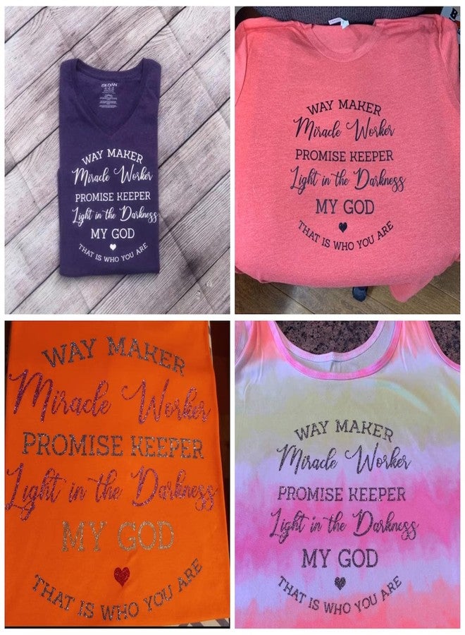 JAJADO Reusable Self Adhesive Silk Screen Stencils Miracle Worker Bible Verse Chalk Paste Stencils Waymaker Christian Screen Printing T-Shirt Stencils for Painting on Wood, Clothing, DIY Home Decor - Image 2