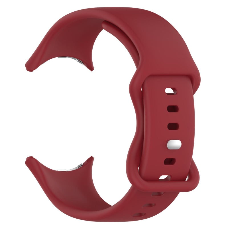 إيروريكس لساعة جوجل بيكسل 3 45 مم سوار سيليكون بمشبك فراشة مع غشاء منحني ثلاثي الأبعاد (أحمر) - Image 5