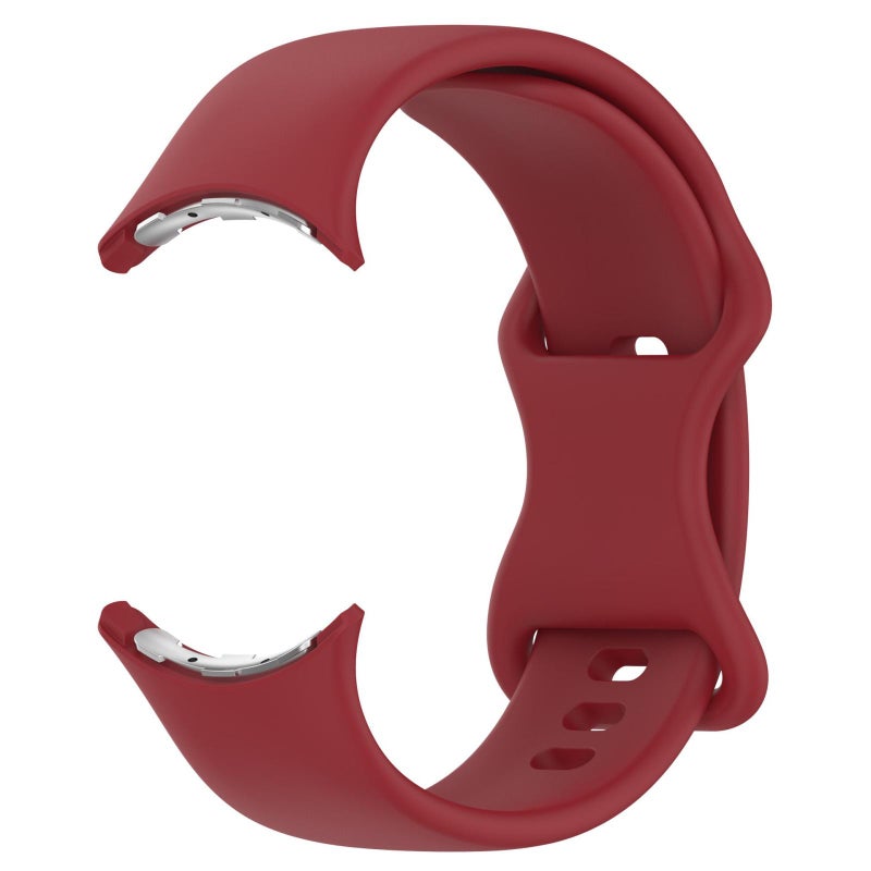 إيروريكس لساعة جوجل بيكسل 3 45 مم سوار سيليكون بمشبك فراشة مع غشاء منحني ثلاثي الأبعاد (أحمر) - Image 4