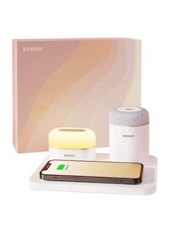 EZVALO EZVALO 3 in 1 Charger Station with LED Night Light, Portable Bluetooth Speaker, Wireless Charging Station for All Phones, Birthday Tech Gifts  - Image 1