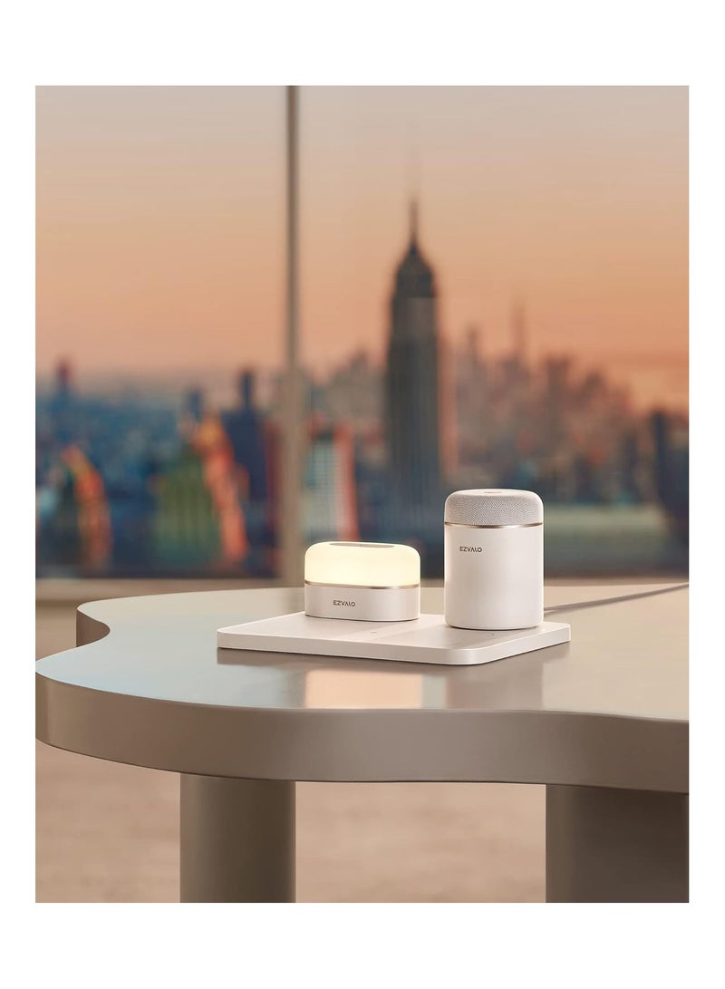 EZVALO 3 in 1 Charger Station with LED Night Light, Portable Bluetooth Speaker, Wireless Charging Station for All Phones, Birthday Tech Gifts - Image 3