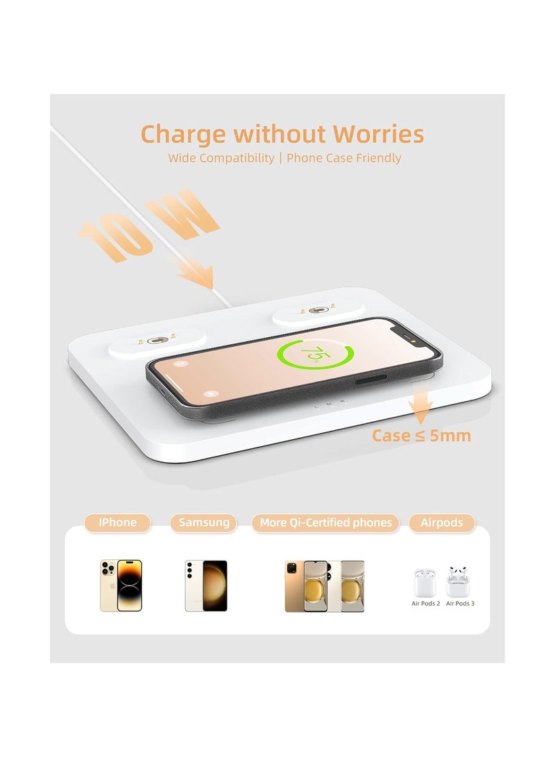 EZVALO 3 in 1 Charger Station with LED Night Light, Portable Bluetooth Speaker, Wireless Charging Station for All Phones, Birthday Tech Gifts - Image 4