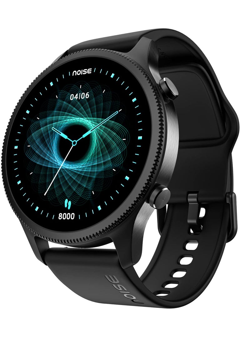 NoiseFit Halo 1.43" AMOLED Display, Bluetooth Calling Round Dial Smart Watch, Premium Metallic Build, Always on Display, Smart Gesture Control, 100 Sports Modes (Jet Black)  - Image 1
