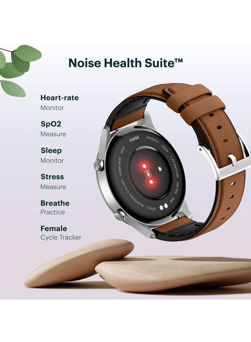 NoiseFit Halo 1.43" AMOLED Display, Bluetooth Calling Round Dial Smart Watch, Premium Metallic Build, Always on Display, Smart Gesture Control, 100 Sports Modes (Jet Black)  - Image 5