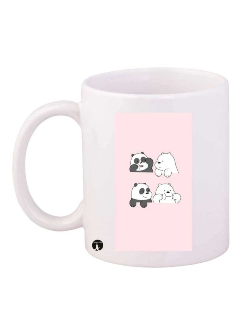 RKN We Bare Bears Printed Mug White/Black/Pink Standard Size