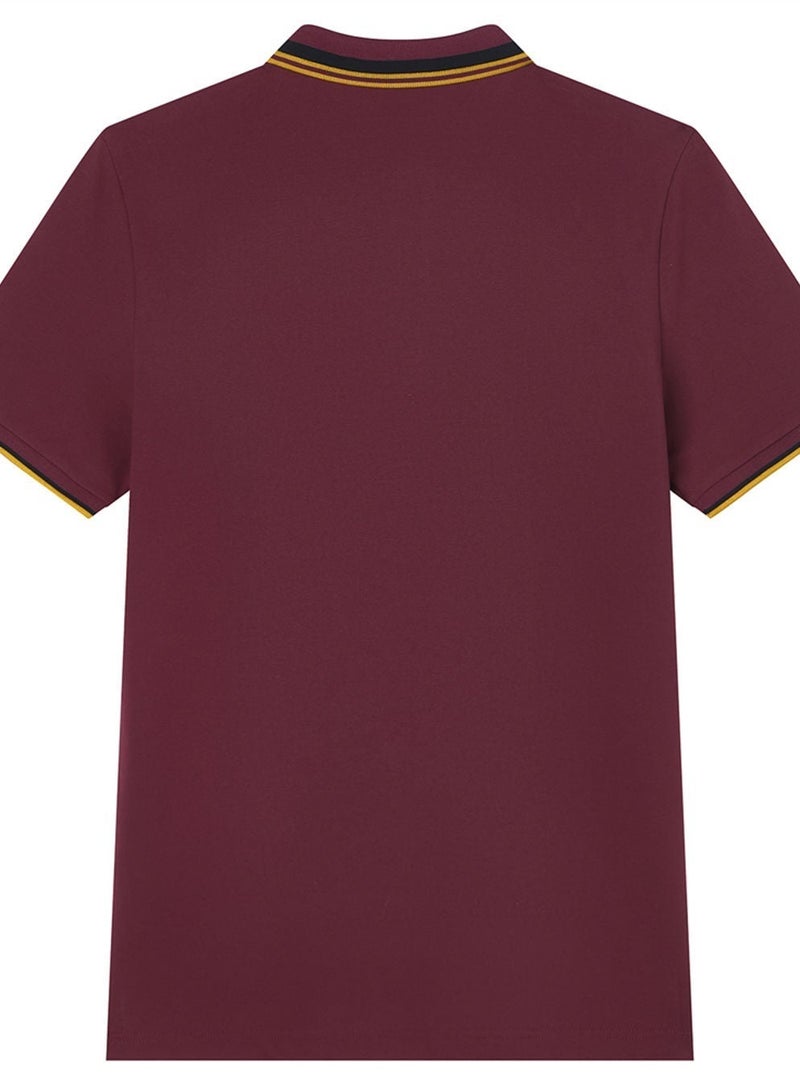 GIORDANO Men’s Slim Pique Polo with Contrast Collar & Signature Embroidery - Image 4