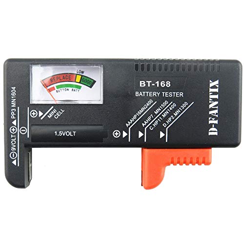 D-FantiX Black Olive Battery Tester Universal Battery Checker For AA AAA C D 9V 1.5V Button Cell Batteries (Model: BT-168), Battery Powered, Black - Image 3