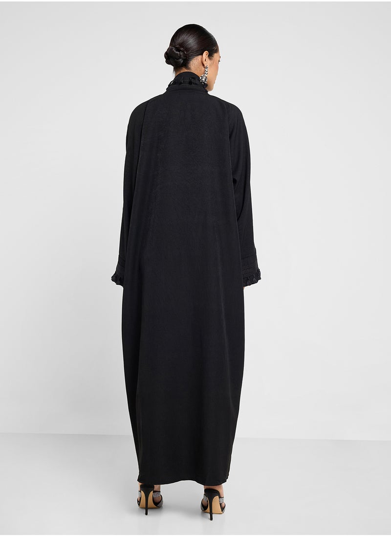 hayas closet Lace detail Abaya with Sheila  - Image 2