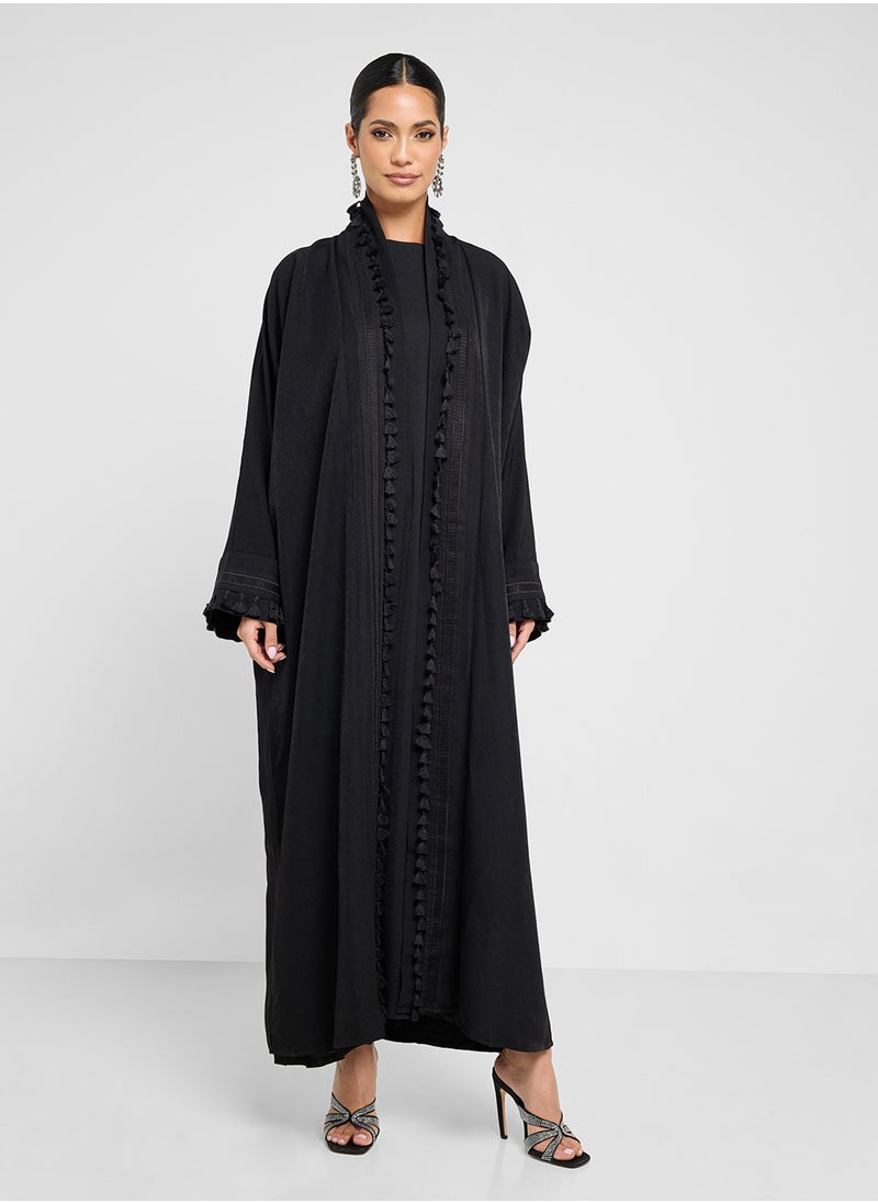 hayas closet Lace detail Abaya with Sheila  - Image 5