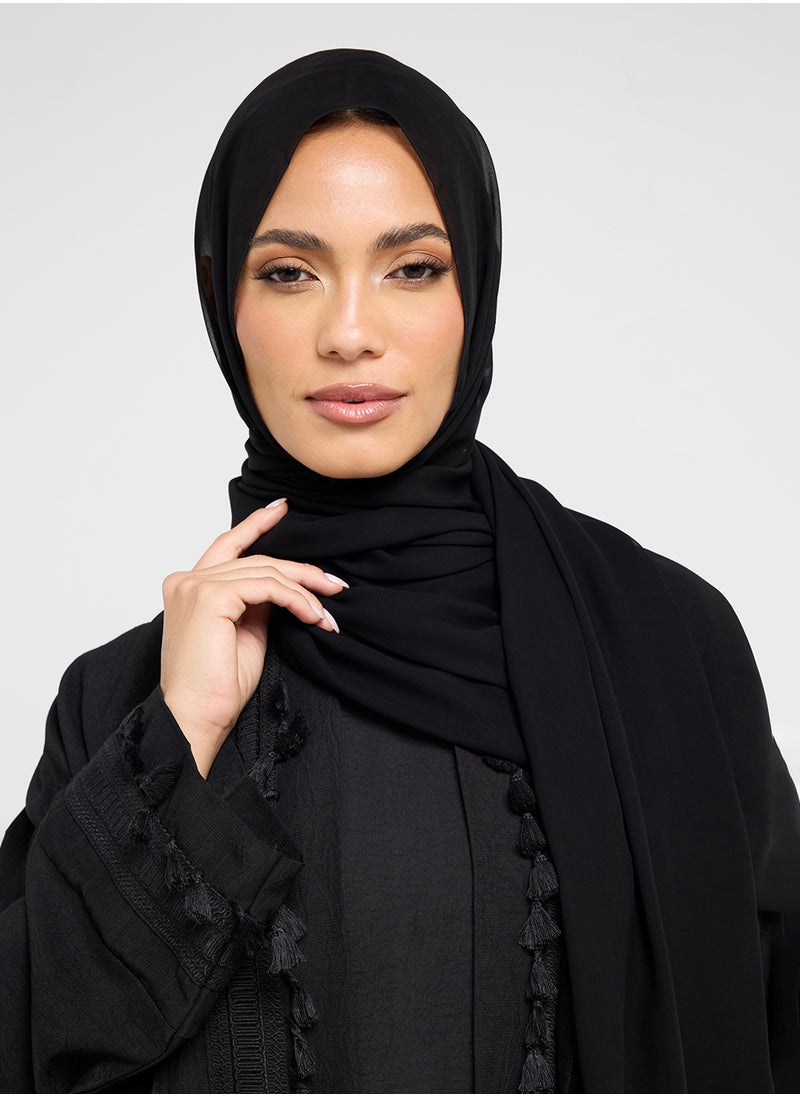 hayas closet Lace detail Abaya with Sheila  - Image 4