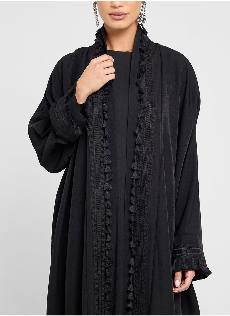 hayas closet Lace detail Abaya with Sheila  - Image 3