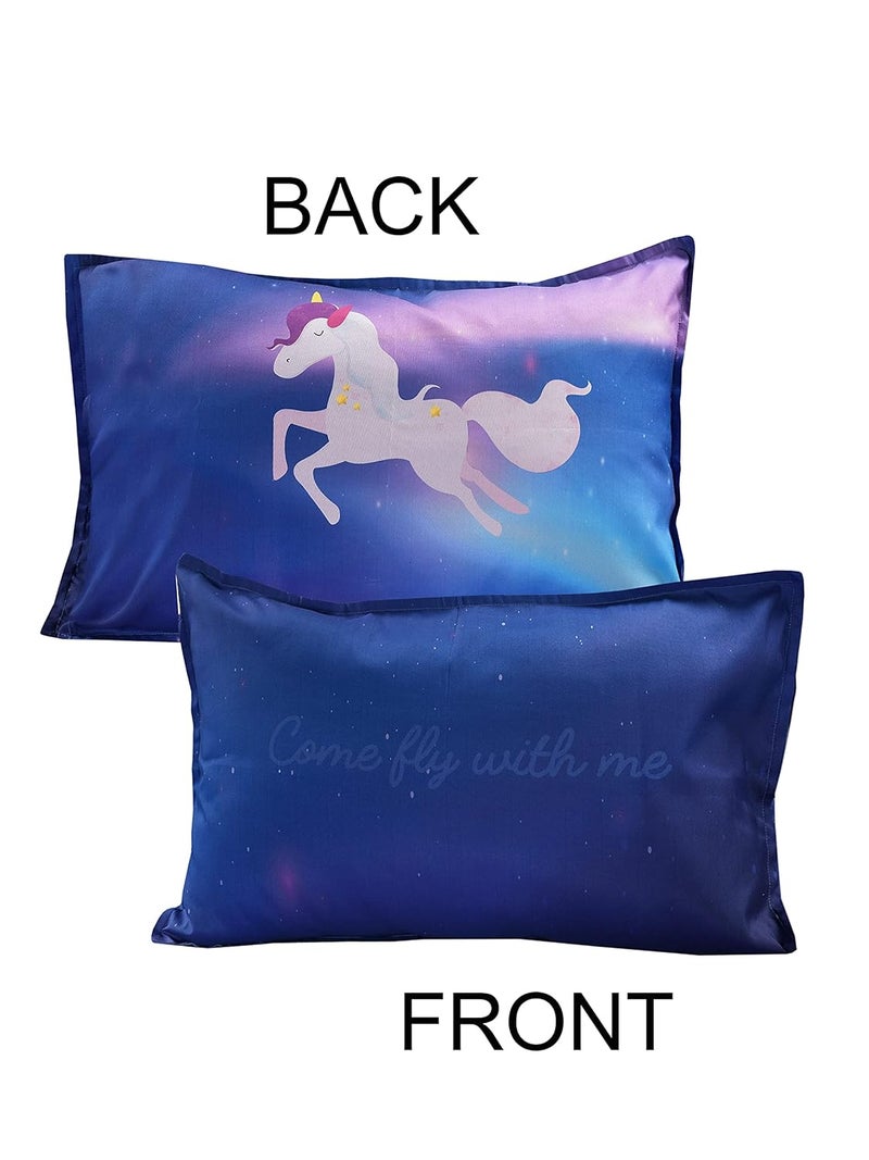 SARAL HOME EASY LIVING Saral Home Unicorn Cotton Single Size Bedcover 60X90 with 1 Pillow Cover 17x27Blue  - Image 4