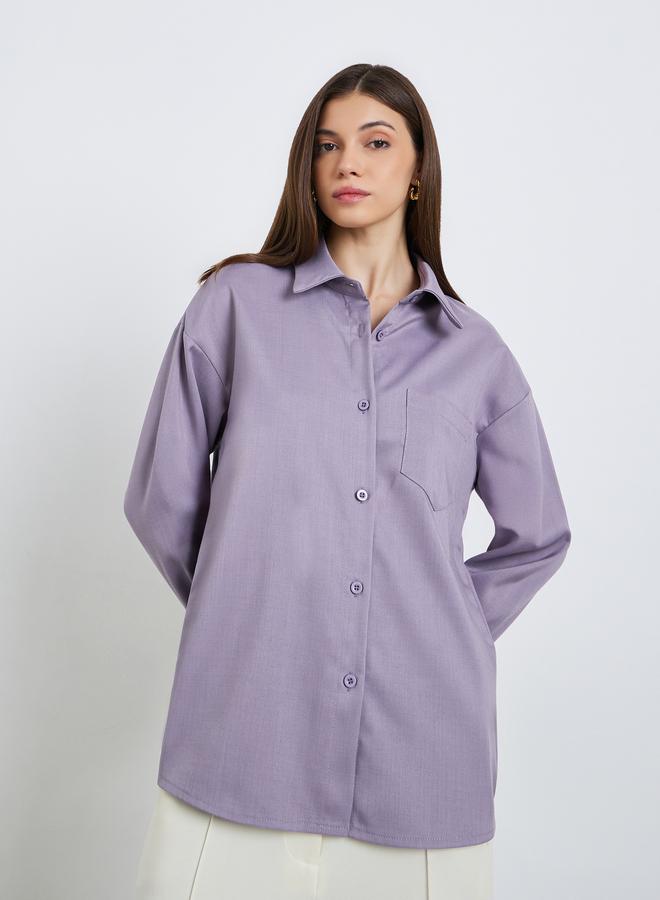 ستايلي بلوزة بقصة واسعة وأكمام طويلة - Image 3