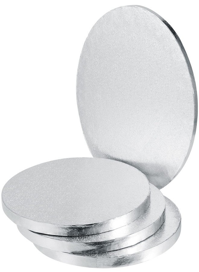 MANCHAP 10 Pcs 12 Inch Round Silver Cake Board Drums, 1/2 Inch Thick Cake Drum Base for Decorating and Displaying Cakes Pastries - Image 4