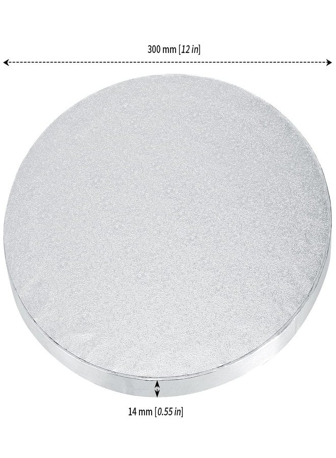 MANCHAP 10 Pcs 12 Inch Round Silver Cake Board Drums, 1/2 Inch Thick Cake Drum Base for Decorating and Displaying Cakes Pastries - Image 2