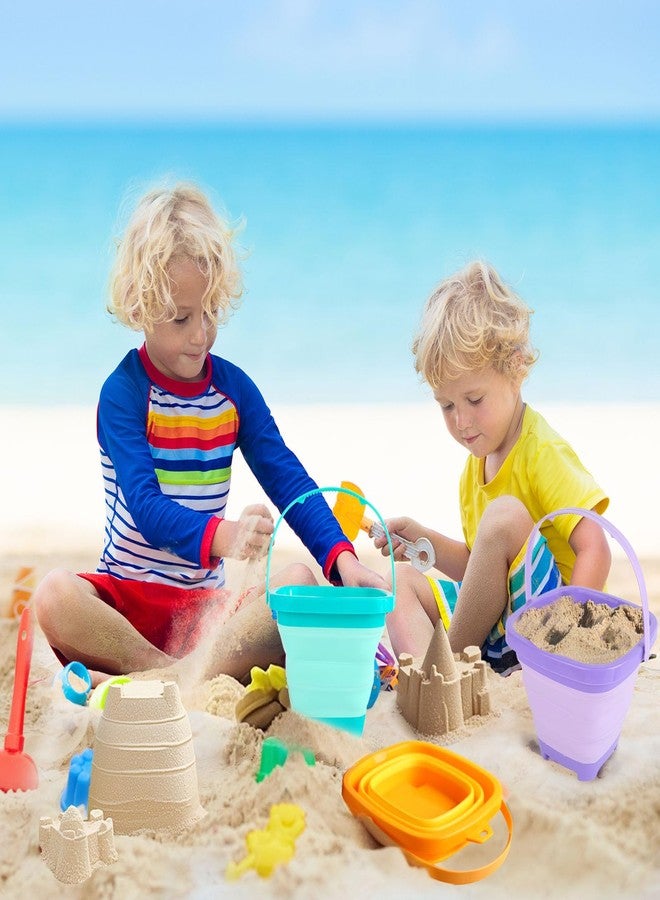 Shindel دلاء شيندل القابلة للطي 3 قطع، ألعاب رمل قابلة للطي، للأطفال والرضع، أنشطة خارجية، متعة الشاطئ، عطلة الصيف، معدات التخييم، السفر - Image 5