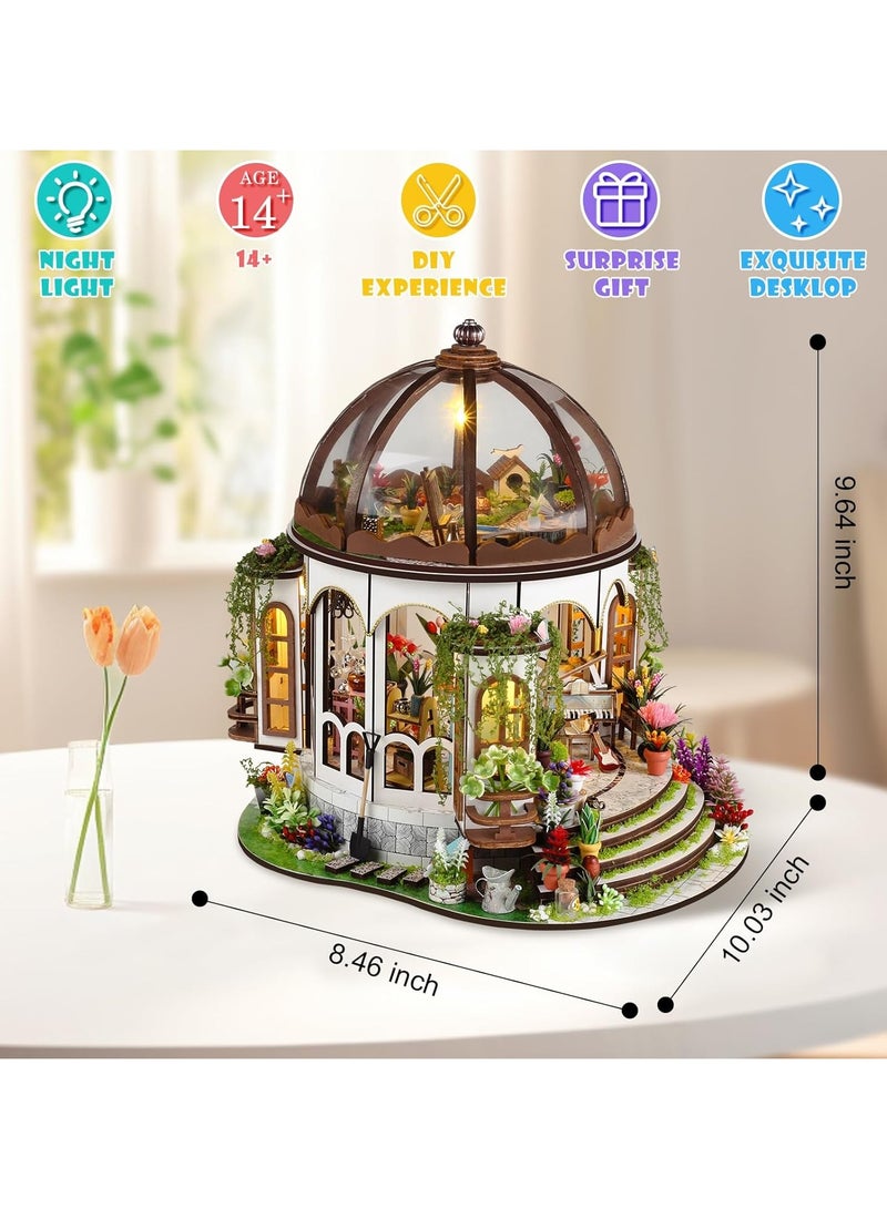 general DIY Miniature House Kit, Miniature House Suspended Ceiling Garden with Furniture  LED, DIY Dollhouse Mini Kit for Adults and Teens, Mini House Building Kit, 3D Wooden Craft Mini Model Kit, Birthday - Image 5