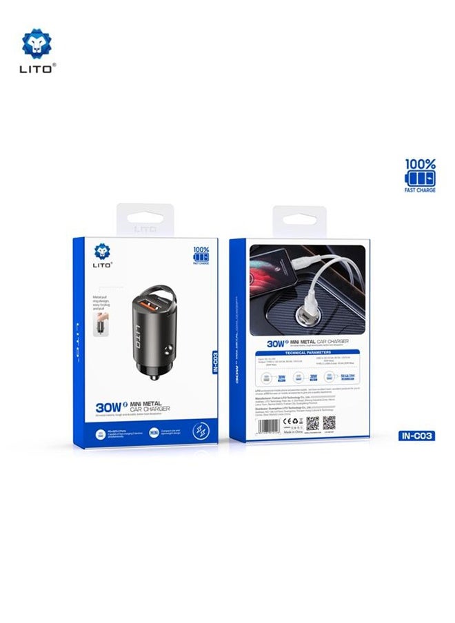 ليتو LITO C03 PD 30W Mini Metal Car Charger  - Image 3