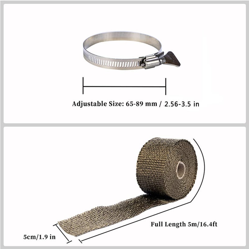 FireHiking Stove Pipe Wrap Heat-resistant Camping Tent Stove Pipe Protector with 2 Clamps 5 m / 16.4 ft - Image 3