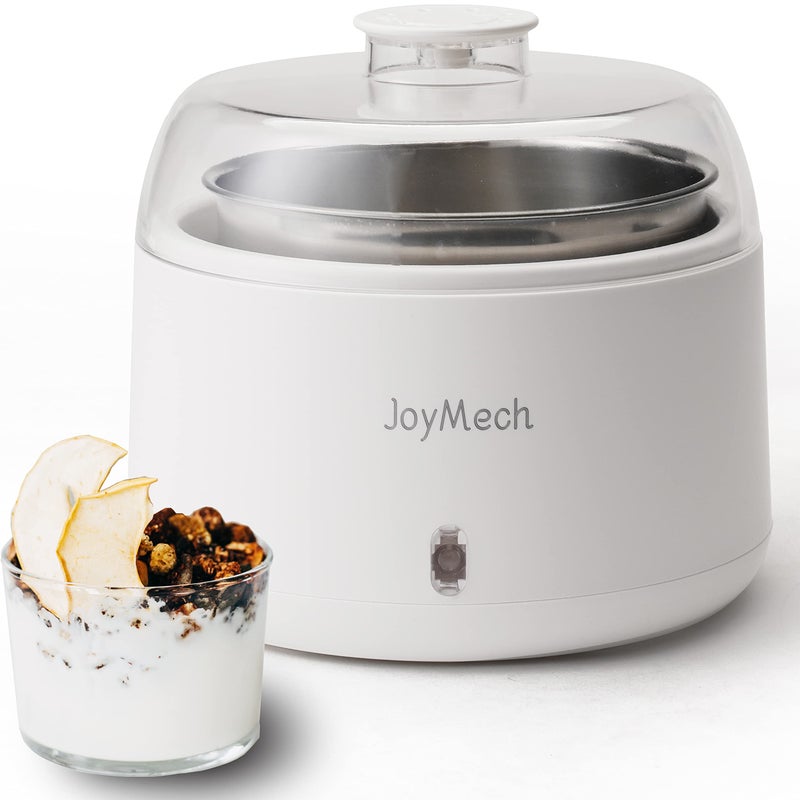 JoyMech Yogurt Maker Compact Greek Yogurt Maker Machine with Constant Temperature Control Stainless Steel Container 1 Quart for Home Organic Yogurt