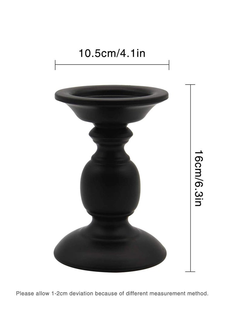 Excefore Candle Holders, Pillar Candle Holders Centerpieces for Table, Black Retro Metal Candle Holder Candlesticks Decor - Image 5