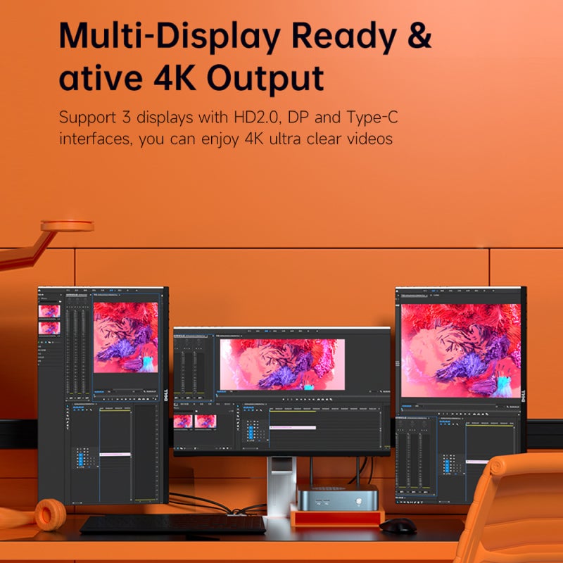 كمبيوتر محمول صغير: مضيف صغير عالي الأداء بلون رمادي - معالج AMD Ryzen 9 5900HX ذو 8 نوى و 16 خيوط، يدعى عرض 4K على 3 شاشات، وذو واي فاي 6 وبلوتوث 5.2 للعمل من المنزل والترفيه الوسائطي - Image 2