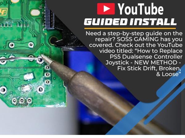 SOSS GAMING® Hall Effect Joysticks UPGRADE Kit for Playstation 5 Dualsense Controllers - Fixes Stick Drift, Broken, and Loose Joysticks (2 Pack) - Soldering Required - Image 2