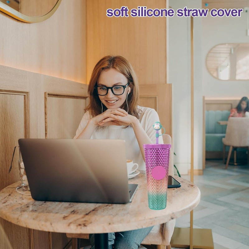 KEUYE Straw Covers u0026 Tips for Starbucks Cups, Reusable Drinking Straw Protectors, Splash Proof Caps, 7-8MM Straw Tips, 6PCS - Image 5