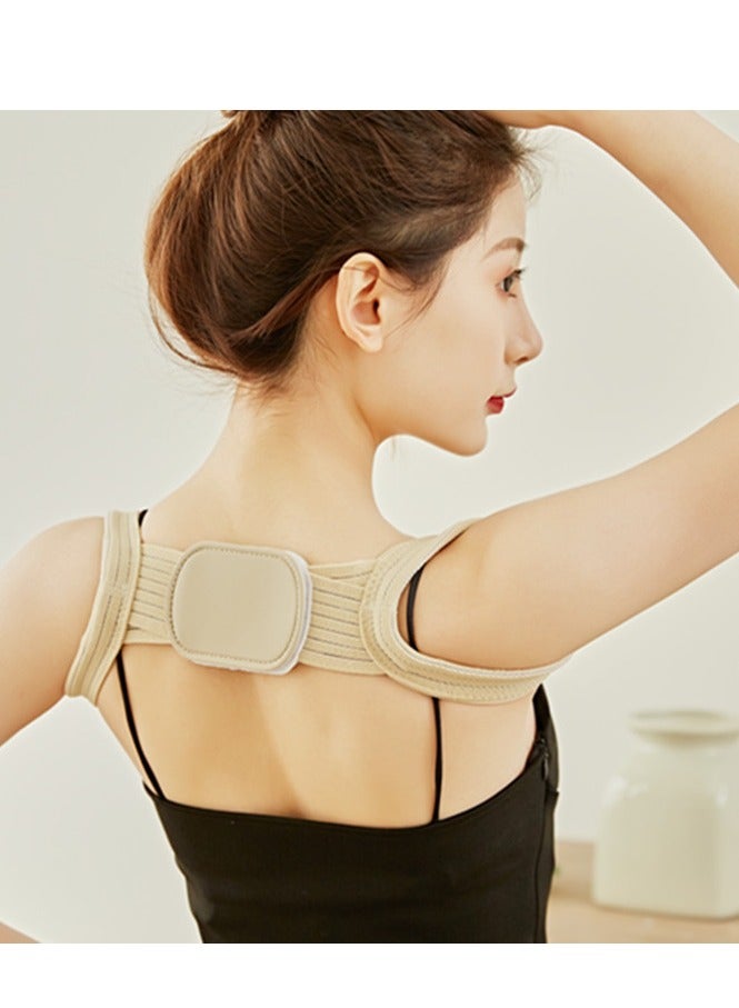 DURKU Back Brace and Posture Corrector, Adjustable Back Posture Corrector Clavicle Spine to Relieve Shoulder, Neck and Back Pain (Size: M, Color: Beige)  - Image 3