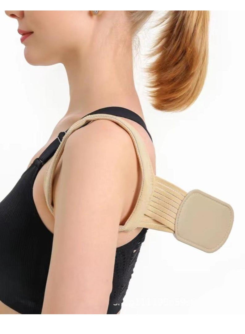 DURKU Back Brace and Posture Corrector, Adjustable Back Posture Corrector Clavicle Spine to Relieve Shoulder, Neck and Back Pain (Size: M, Color: Beige)  - Image 5
