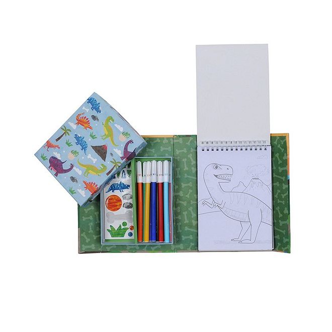 Tiger Tribe Colouring Set - Dinosaurs , Ages 3 , 36-Pg Sketch Pad & Colours , Creative Drawing Kit - Image 5