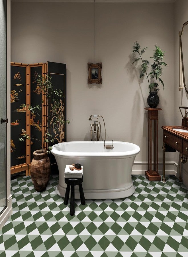 Alow Peel and Stick Floor Tile,Green Self-Adhsive Peel and Stick Flooring,Waterproof Vinyl Flooring Suit for Kitchen、Toilet、Bathroom (12×12in 10pcs) - Image 3