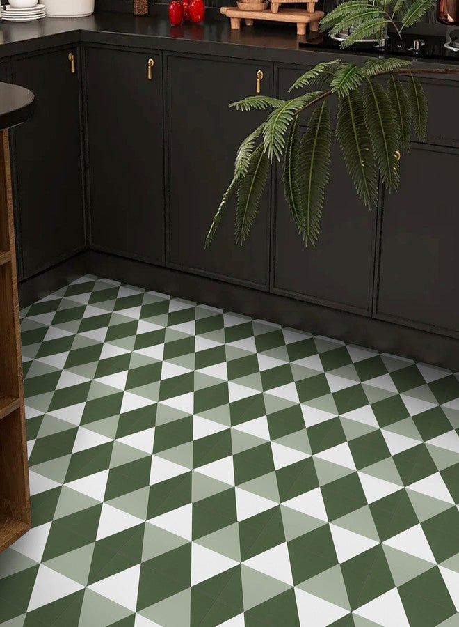 Alow Peel and Stick Floor Tile,Green Self-Adhsive Peel and Stick Flooring,Waterproof Vinyl Flooring Suit for Kitchen、Toilet、Bathroom (12×12in 10pcs) - Image 1