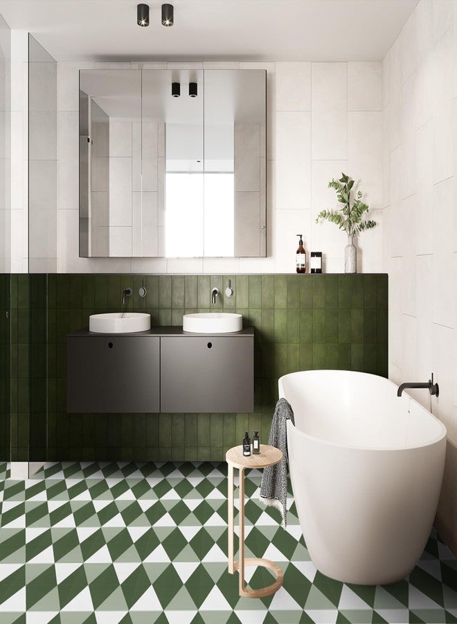 Alow Peel and Stick Floor Tile,Green Self-Adhsive Peel and Stick Flooring,Waterproof Vinyl Flooring Suit for Kitchen、Toilet、Bathroom (12×12in 10pcs) - Image 5