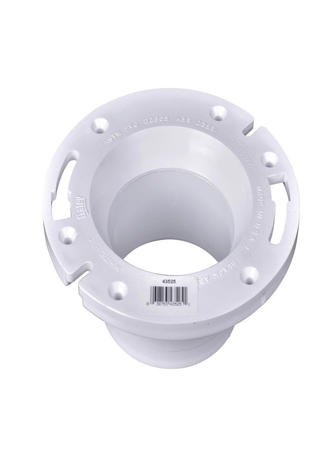 Oatey 3 in. or 4 in. PVC Long Pattern Closet Flange with Plastic Ring without Test Cap - Image 1