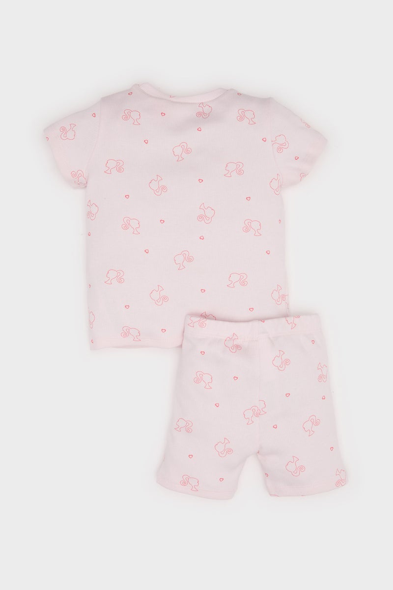 DeFacto Baby Girl Barbie Corduroy Camisole Top Shorts 2 Piece Pajama Set  - Image 3