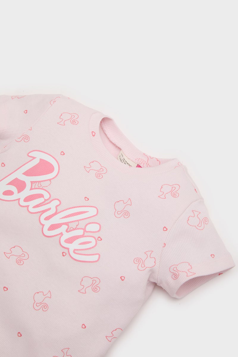 DeFacto Baby Girl Barbie Corduroy Camisole Top Shorts 2 Piece Pajama Set  - Image 2