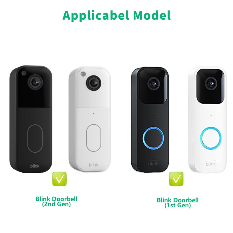 PEF Blink Video Doorbell Mount, Anti-Theft Door Mount for Blink Doorbell (Newest Model), No Drill Weatherproof Design Door Bell Kit for Home Rentals - Easy to Install & No Sensor Blocking (Black) - Image 2