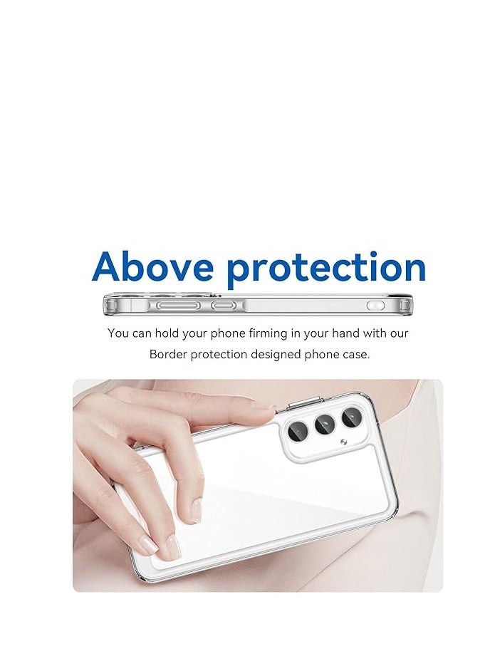 Crystal Clear Case Compatible with Samsung Galaxy A55 5G, Anti-Yellowing and Anti-Scratch Case, Anti-Shock Hybrid PC and TPU Silicone for Samsung Galaxy A55 5G - Transparent