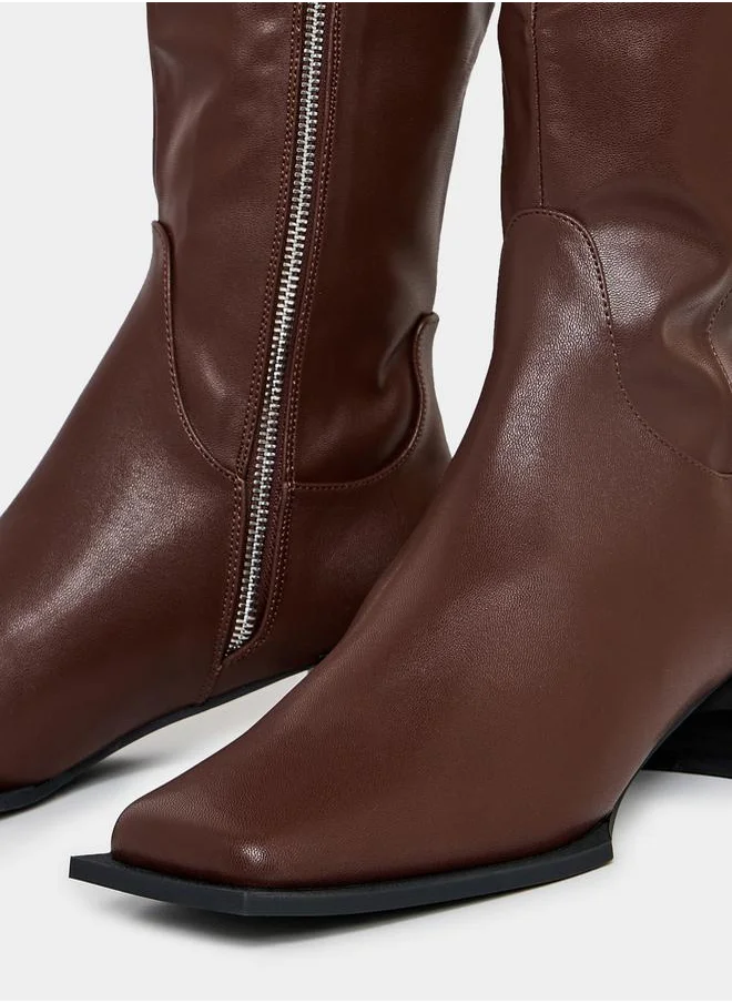 RAID Square Toe Calf Length Rider Boots by Styli