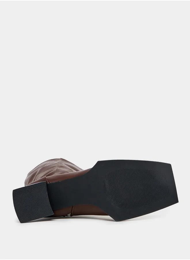 RAID Square Toe Calf Length Rider Boots by Styli