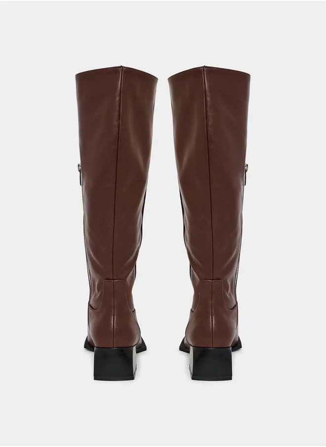 RAID Square Toe Calf Length Rider Boots by Styli