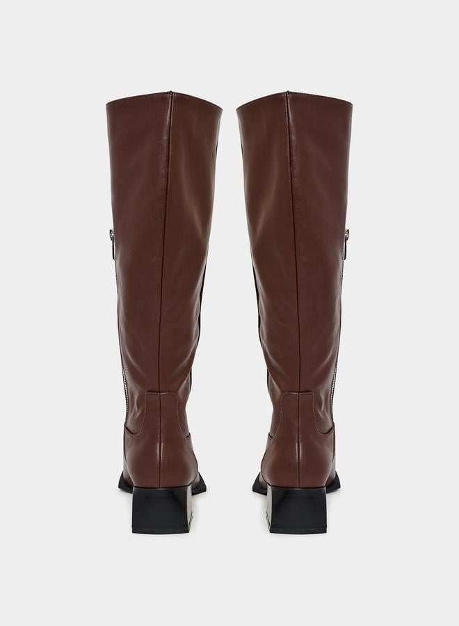 RAID Square Toe Calf Length Rider Boots by Styli - Image 4