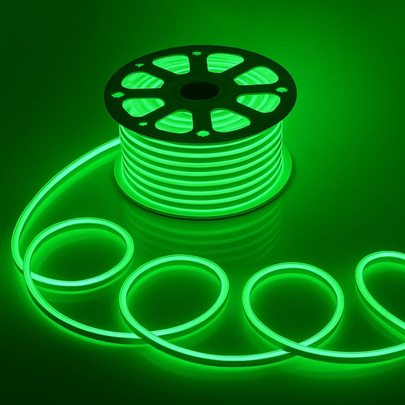 Gesto شريط إضاءة نيون LED بطول 16.4 قدم مع محول 12 فولت | قابل للقطع ومرن ومقاوم للماء لتزيين الجدران، الزينة الداخلية والخارجية، الأسماء المخصصة، اللافتات وإضاءة ديوالي - أخضر - Image 1