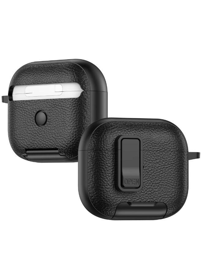 Case Compatible with  Airpods 3 Leather Touch Design Protective Case with Hand Strap, Drop-Resistant, Shockproof (blue/black) - Image 5
