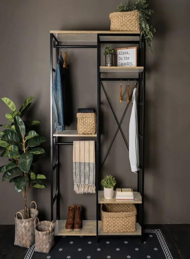 Home Gallery Amazing Open Closet Organizer Brown  - Image 4