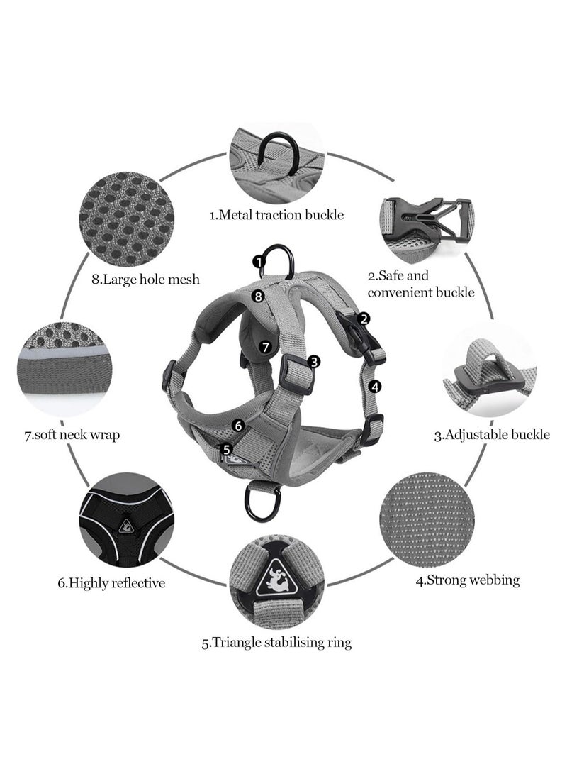 Generic Summer cat Chest Harness and Leash, Anti-Escape Adjustable Soft mesh cat Leash and Chest Harness Set for All Types of Cats cat Vests (Grey, 6.6-9.9lb)  - Image 5